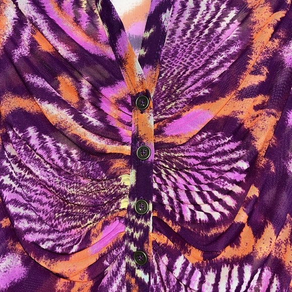 Free People Lucky Shirtee Semi-Sheer Retro Blouse Size S NWT - Picture 7 of 11